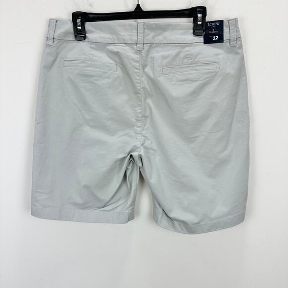J.Crew 9" Frankie Bermuda Chino Short Cotton Mid Rise Oyster Grey US 12 NWT - Picture 8 of 12